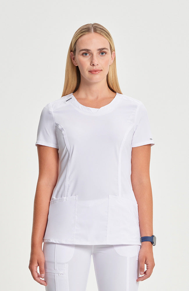 Blusa médica lisa con cuello redondo - Cherokee